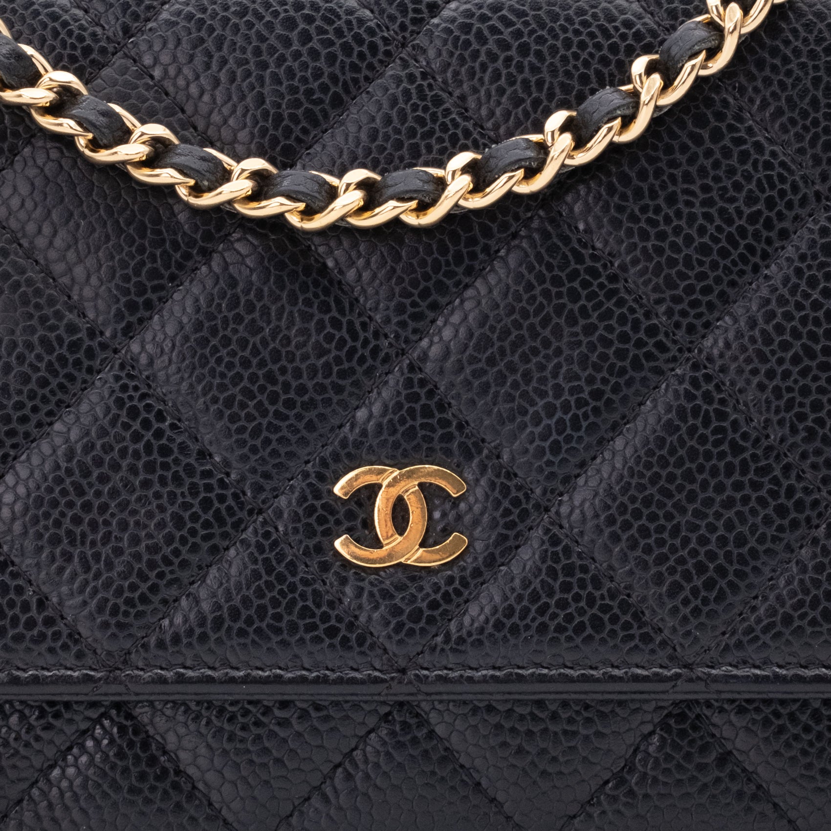 Chanel Wallet on Chain WOC Caviar Leder Schwarz GHW
