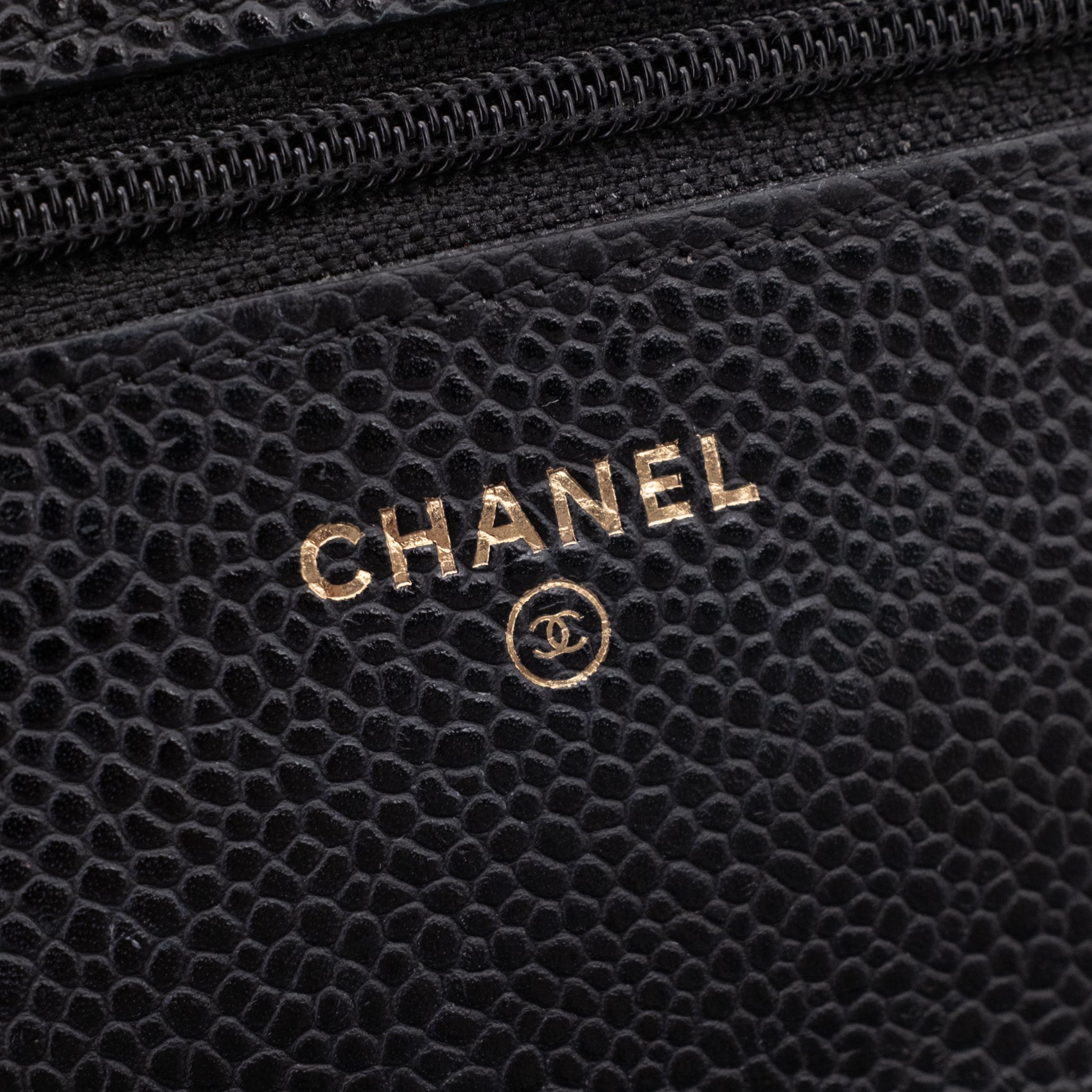 Chanel Wallet on Chain WOC Caviar Leder Schwarz GHW