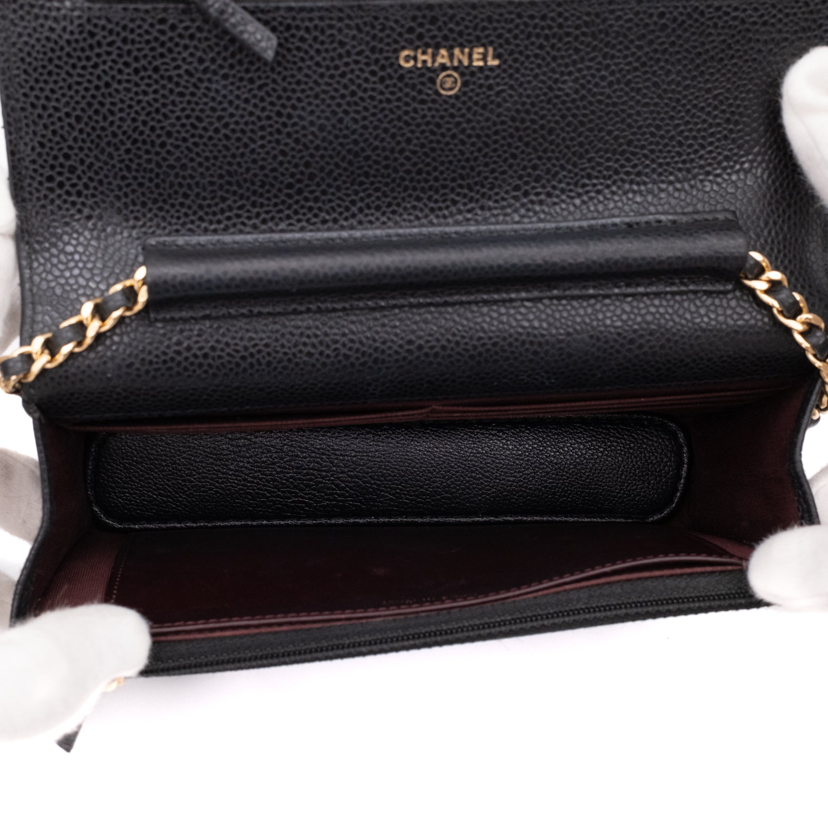 Chanel Wallet on Chain WOC Caviar Leder Schwarz GHW