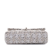 Chanel Classic Double Flap Medium Woll Tweed Creme Beige GHW