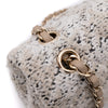 Chanel Classic Double Flap Medium Woll Tweed Creme Beige GHW