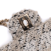 Chanel Classic Double Flap Medium Woll Tweed Creme Beige GHW