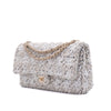 Chanel Classic Double Flap Medium Woll Tweed Creme Beige GHW