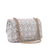 Chanel Classic Double Flap Medium Woll Tweed Creme Beige GHW