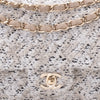 Chanel Classic Double Flap Medium Woll Tweed Creme Beige GHW