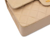 KEEP Chanel Classic Double Flag Bag Small Beige Lambskin GHW