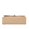 KEEP Chanel Classic Double Flag Bag Small Beige Lambskin GHW