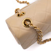 KEEP Chanel Classic Double Flag Bag Small Beige Lambskin GHW