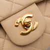 KEEP Chanel Classic Double Flag Bag Small Beige Lambskin GHW