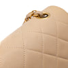 KEEP Chanel Classic Double Flag Bag Small Beige Lambskin GHW