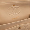 KEEP Chanel Classic Double Flag Bag Small Beige Lambskin GHW