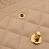 KEEP Chanel Classic Double Flag Bag Small Beige Lambskin GHW