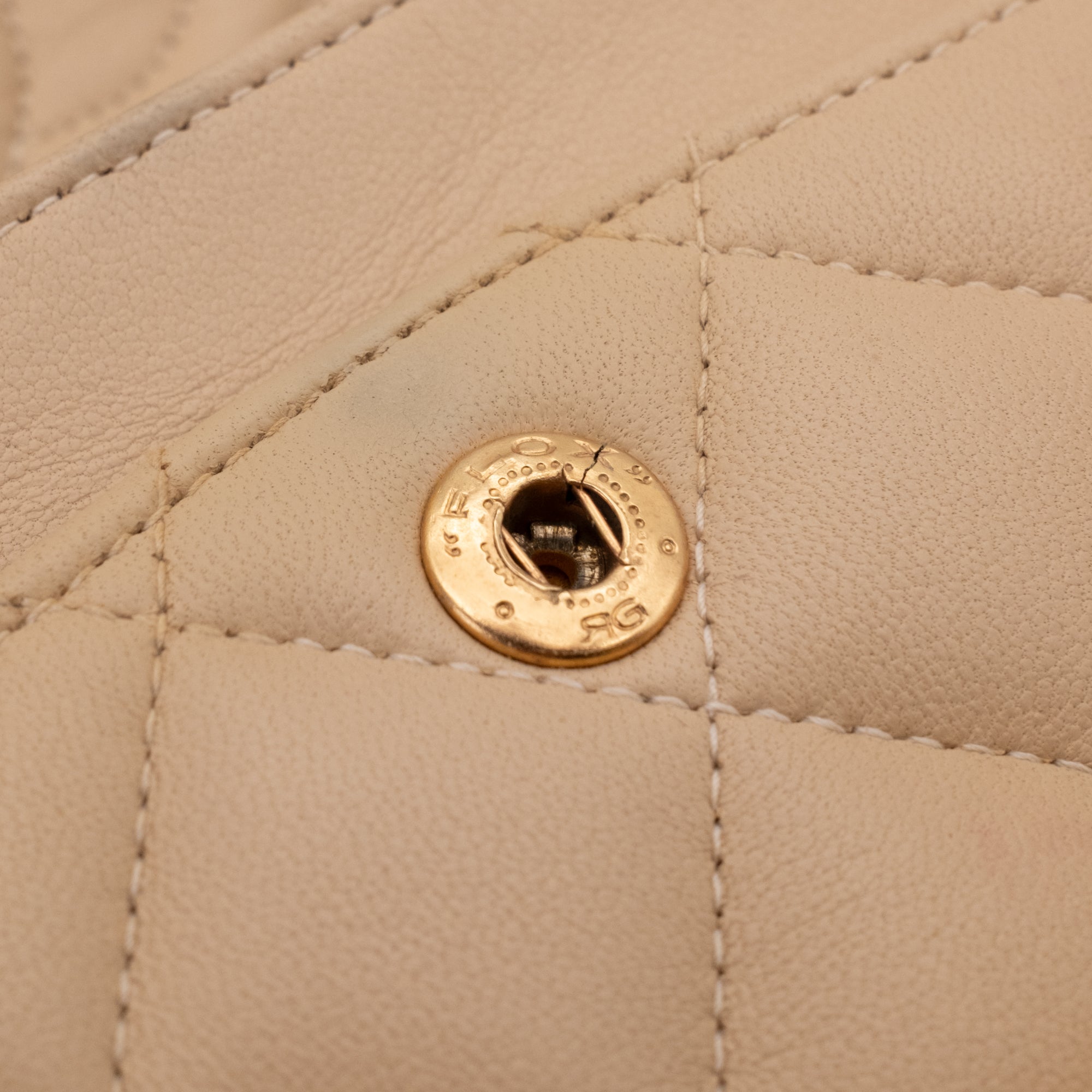 KEEP Chanel Classic Double Flag Bag Small Beige Lambskin GHW