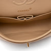 KEEP Chanel Classic Double Flag Bag Small Beige Lambskin GHW