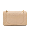 KEEP Chanel Classic Double Flag Bag Small Beige Lambskin GHW