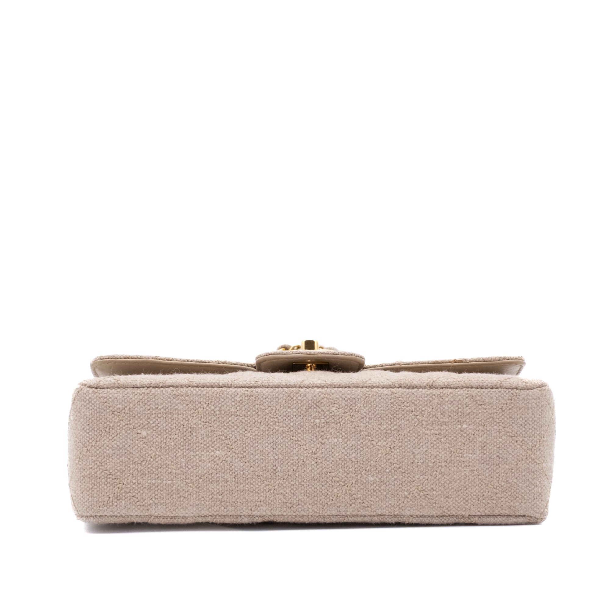 Chanel Classic Double Flap Small Leinen Canvas Beige GHW