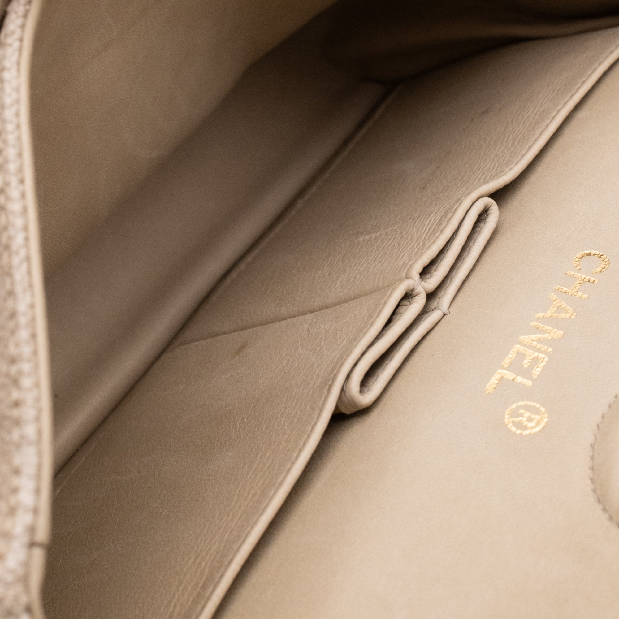 Chanel Classic Double Flap Small Leinen Canvas Beige GHW