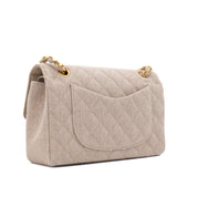 Chanel Classic Double Flap Small Leinen Canvas Beige GHW