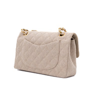 Chanel Classic Double Flap Small Leinen Canvas Beige GHW