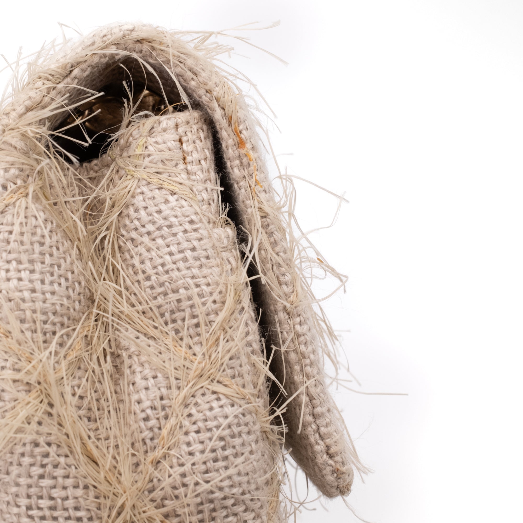 Chanel Classic Single Flap Medium Raffia Stroh Hellbeige GHW