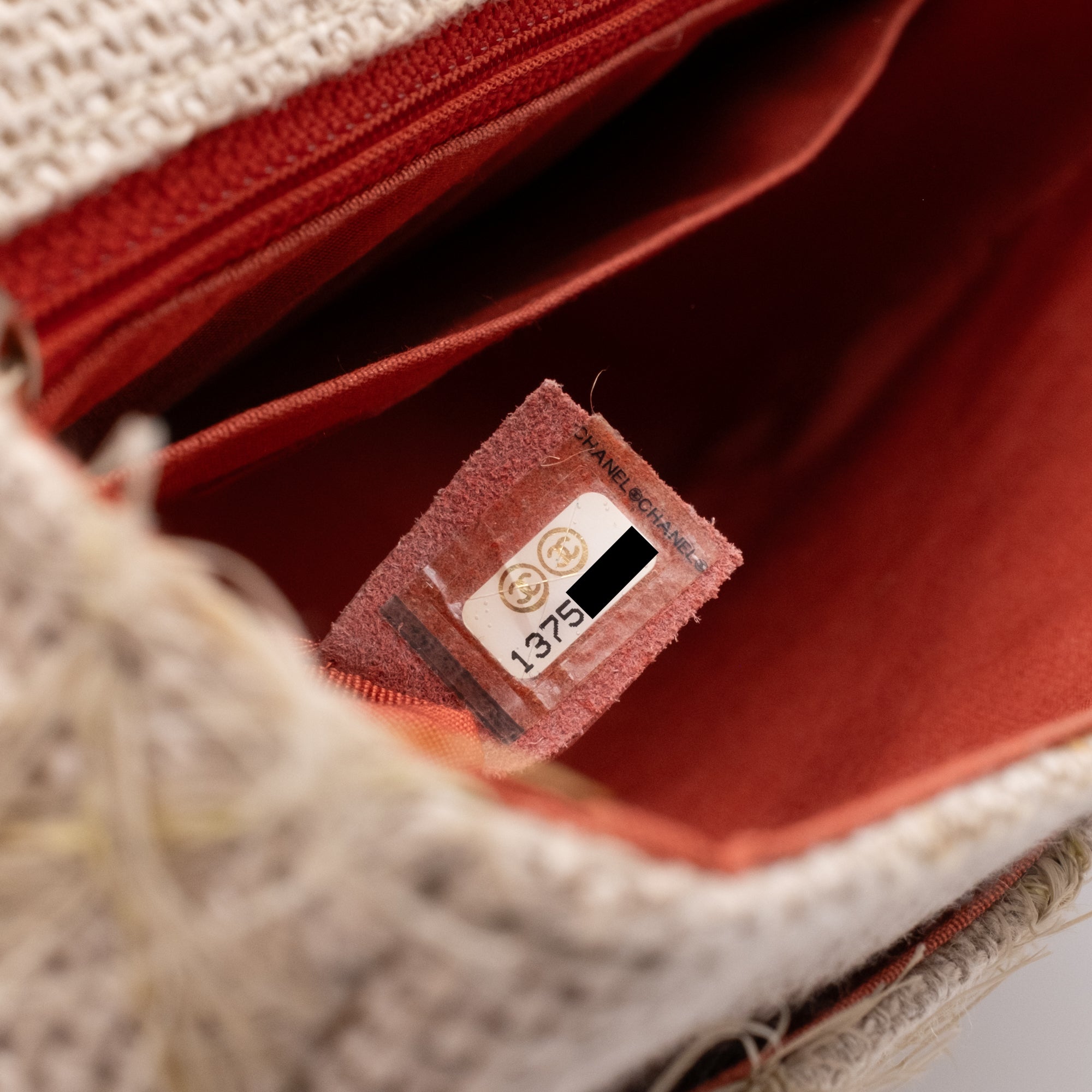 Chanel Classic Single Flap Medium Raffia Stroh Hellbeige GHW