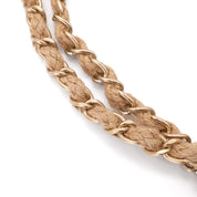 Chanel Classic Single Flap Medium Raffia Stroh Hellbeige GHW