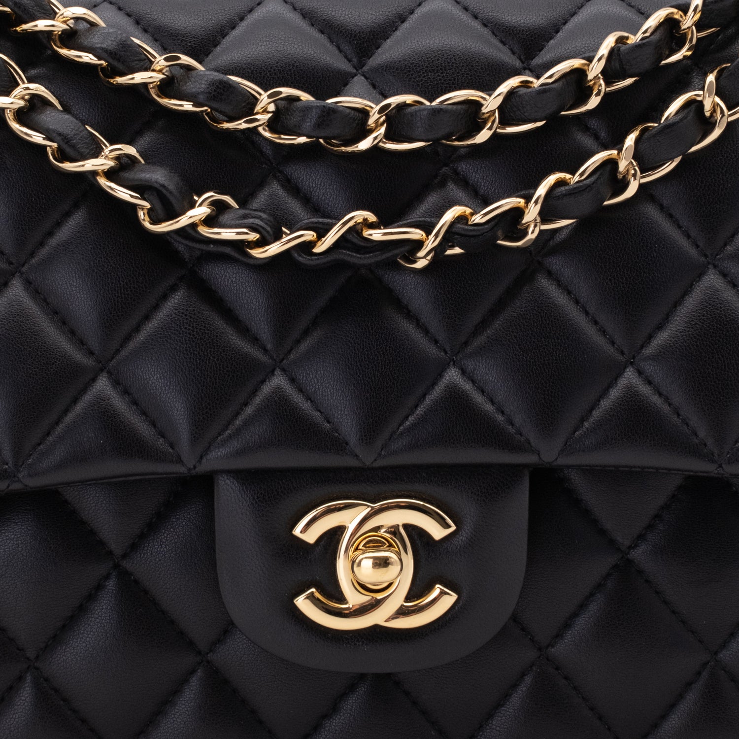 Chanel Classic Double Flap Medium Lammleder Schwarz GHW