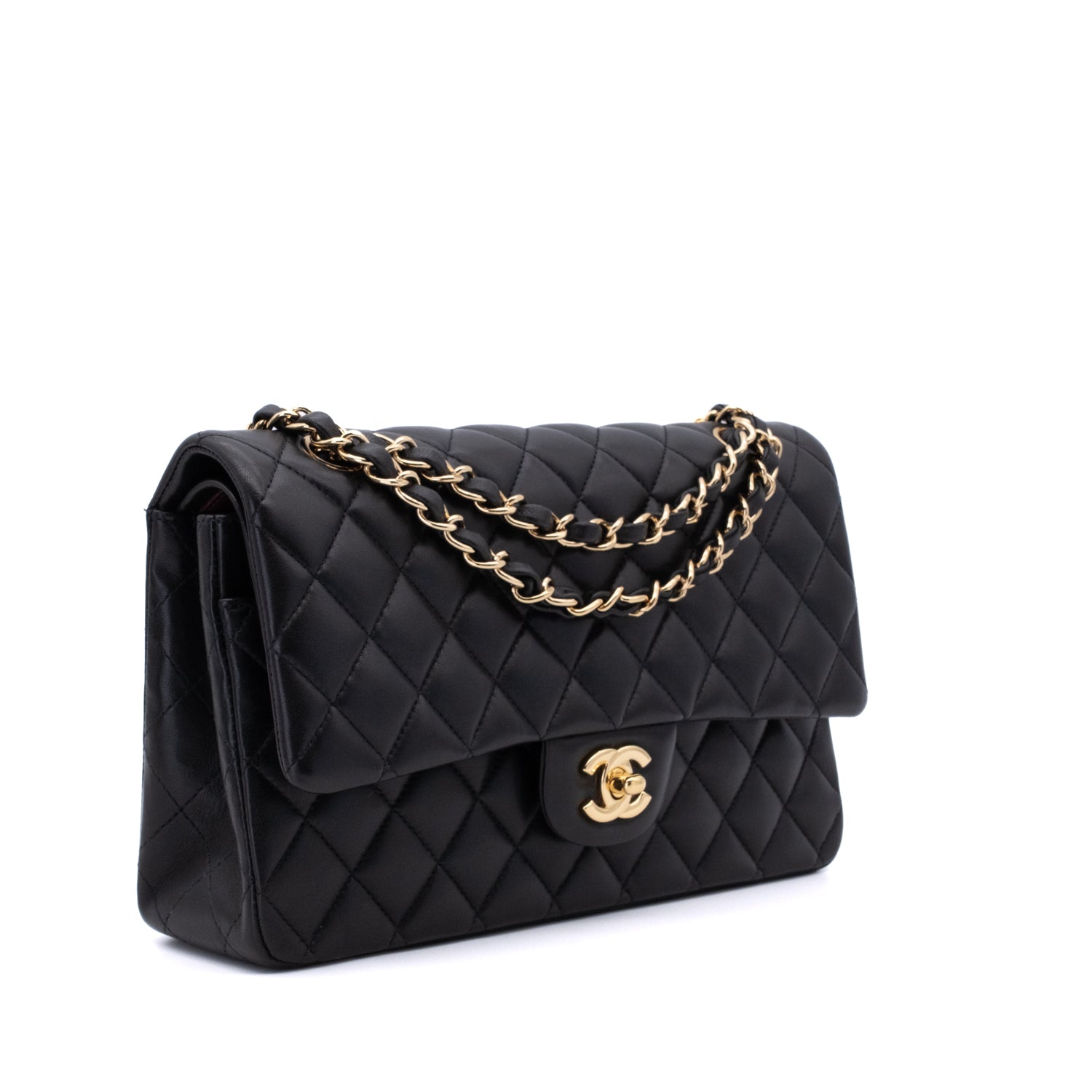 Chanel Classic Double Flap Medium Lammleder Schwarz GHW