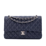 Chanel Classic Double Flap Medium Caviar Leder Dunkelblau PHW