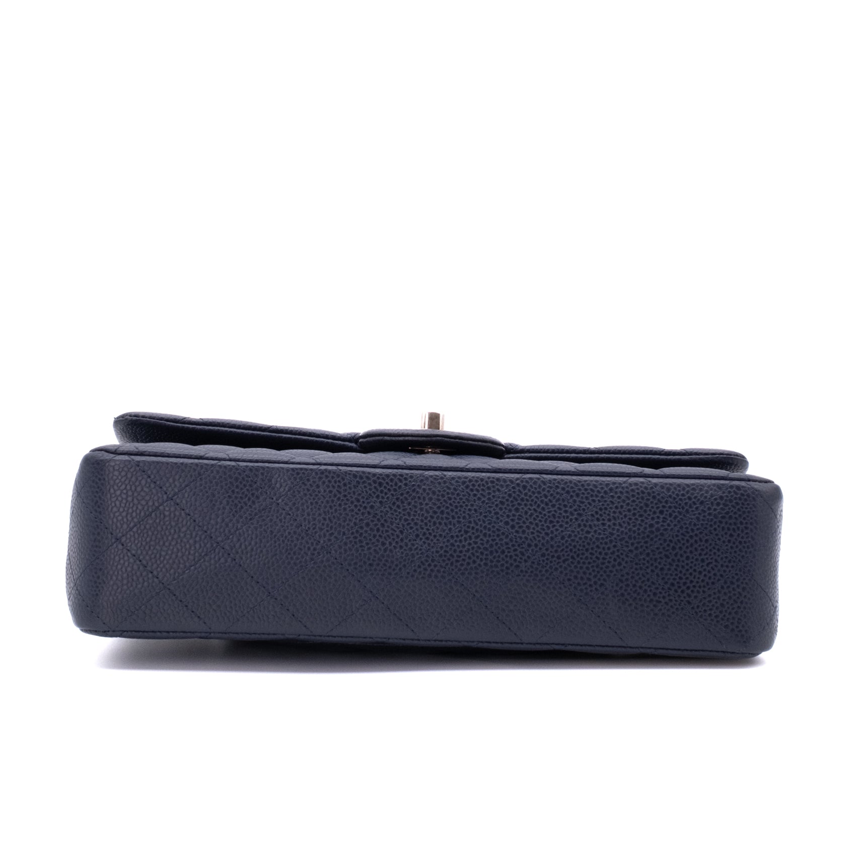 Chanel Classic Double Flap Medium Caviar Leder Dunkelblau PHW