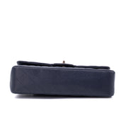 Chanel Classic Double Flap Medium Caviar Leder Dunkelblau PHW