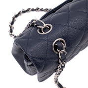 Chanel Classic Double Flap Medium Caviar Leder Dunkelblau PHW