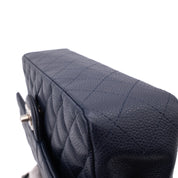 Chanel Classic Double Flap Medium Caviar Leder Dunkelblau PHW
