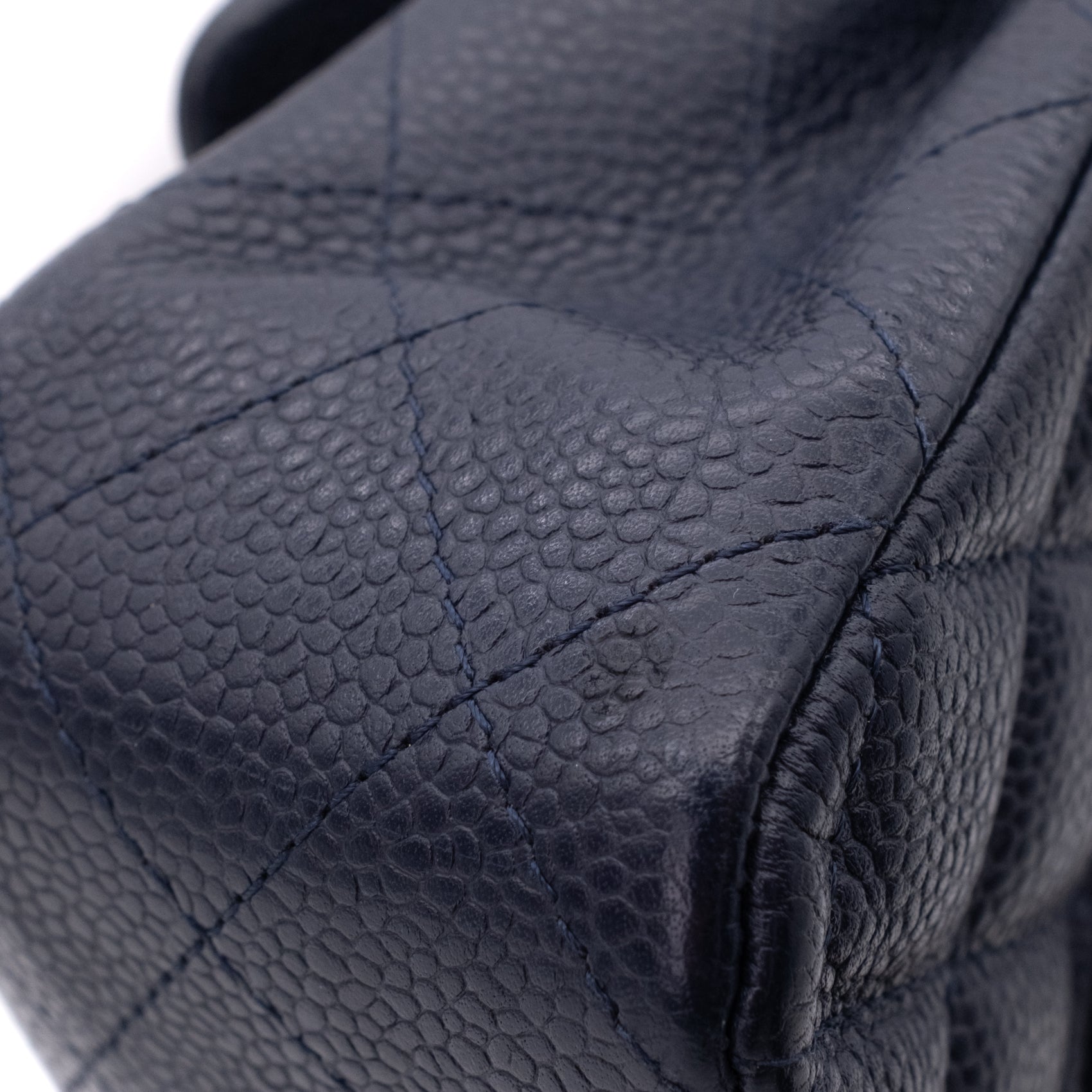 Chanel Classic Double Flap Medium Caviar Leder Dunkelblau PHW