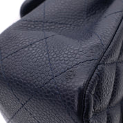 Chanel Classic Double Flap Medium Caviar Leder Dunkelblau PHW