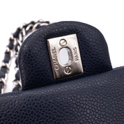 Chanel Classic Double Flap Medium Caviar Leder Dunkelblau PHW