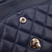 Chanel Classic Double Flap Medium Caviar Leder Dunkelblau PHW