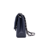 Chanel Classic Double Flap Medium Caviar Leder Dunkelblau PHW