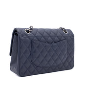 Chanel Classic Double Flap Medium Caviar Leder Dunkelblau PHW