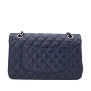 Chanel Classic Double Flap Medium Caviar Leder Dunkelblau PHW