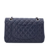 Chanel Classic Double Flap Medium Caviar Leder Dunkelblau PHW