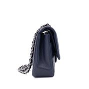 Chanel Classic Double Flap Medium Caviar Leder Dunkelblau PHW