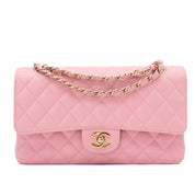Chanel Classic Double Flap Bag Medium Caviar Sakura Pink 24k GHW
