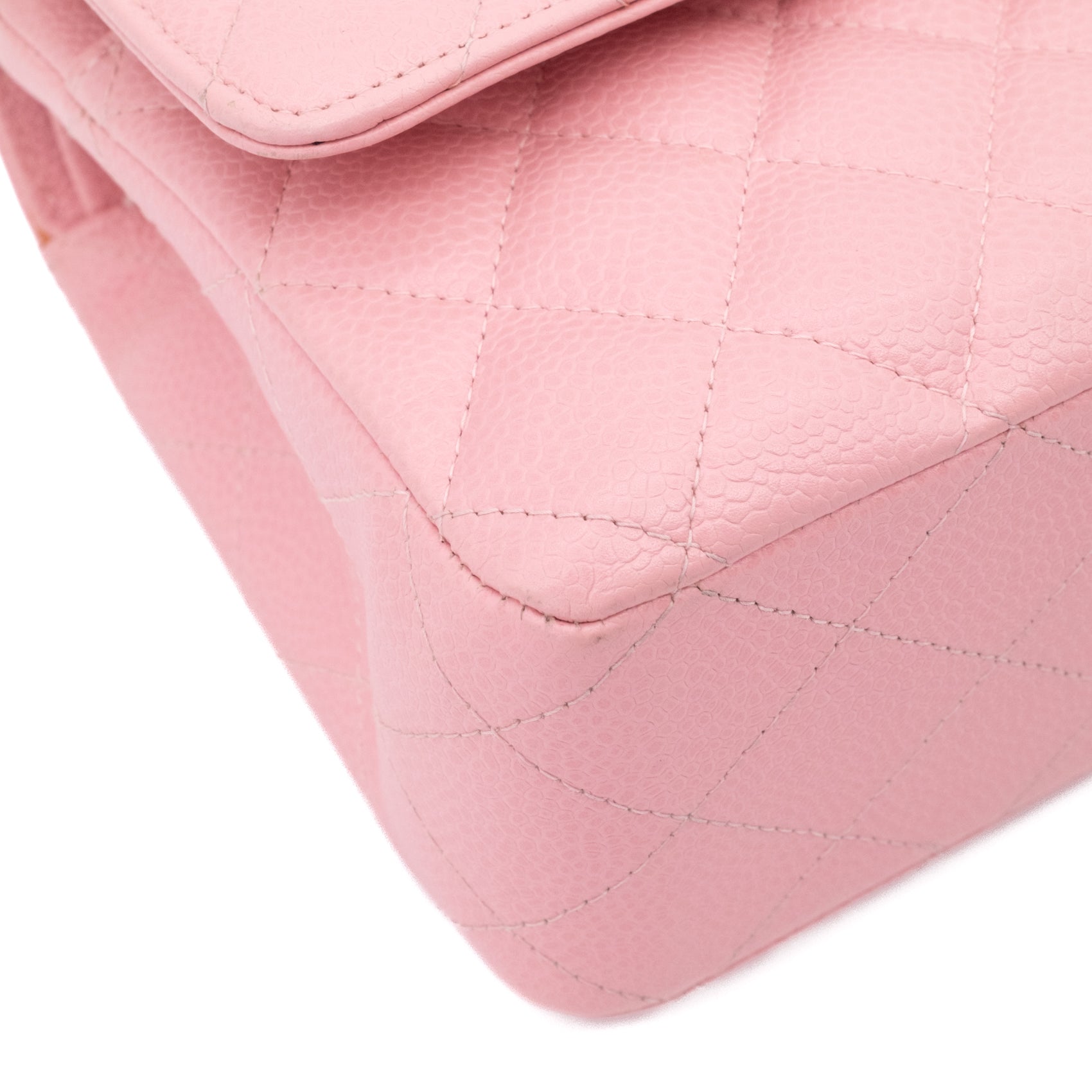 Chanel Classic Double Flap Bag Medium Caviar Sakura Pink 24k GHW