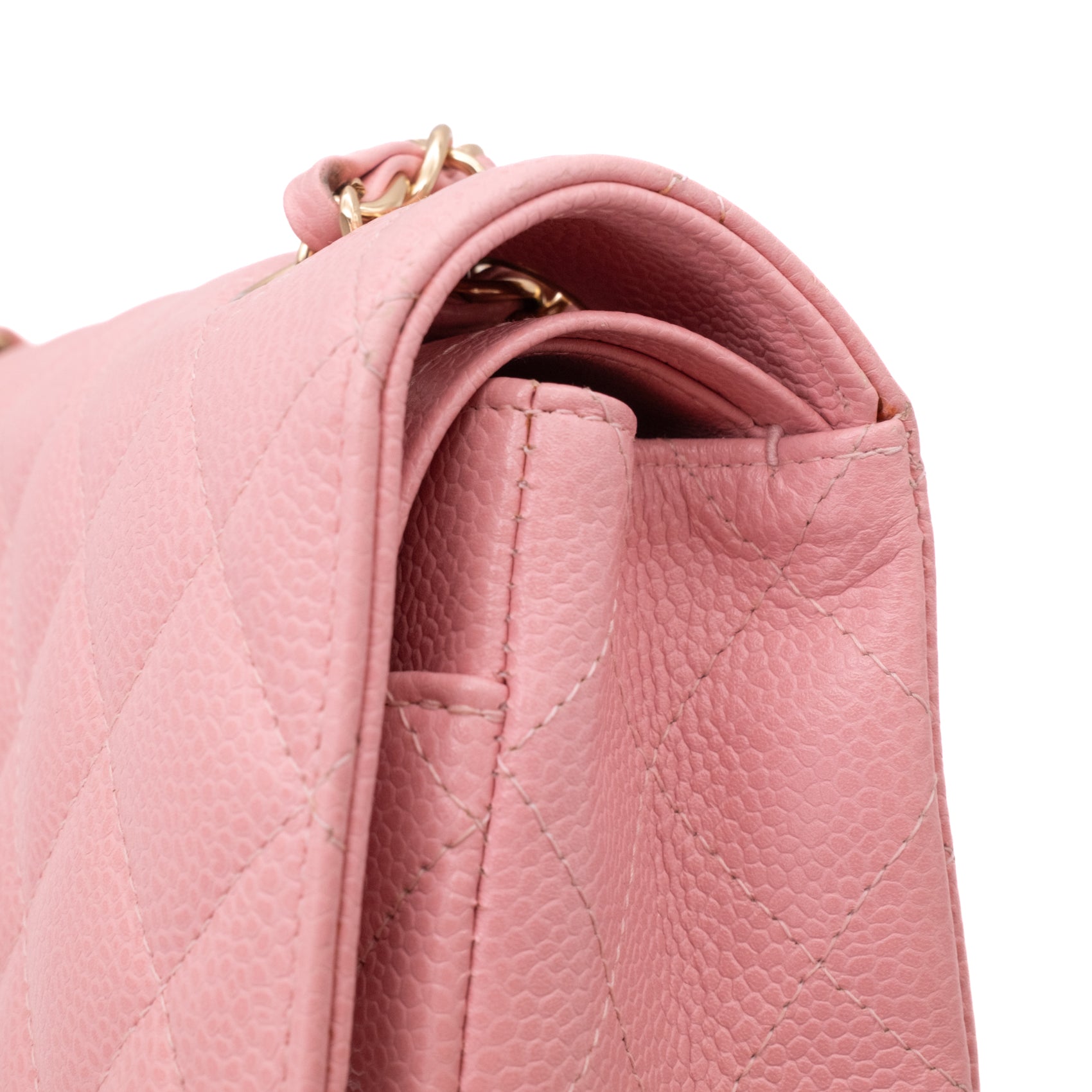 Chanel Classic Double Flap Bag Medium Caviar Sakura Pink 24k GHW