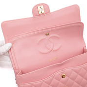 Chanel Classic Double Flap Bag Medium Caviar Sakura Pink 24k GHW