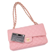 Chanel Classic Double Flap Bag Medium Caviar Sakura Pink 24k GHW