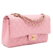 Chanel Classic Double Flap Bag Medium Caviar Sakura Pink 24k GHW