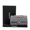 Chanel Classic Double Flap Medium Cotton Seide Navy Creme GHW