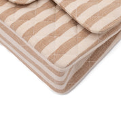 Chanel Classic Double Flap Small Canvas Leinen Beige Creme Streifen GHW